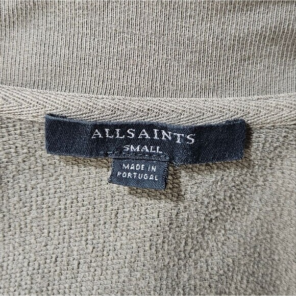 AllSaints Brooke Sweat Knit Jersey Waterfall Front Brown Jacket womens size Smal - Picture 9 of 9